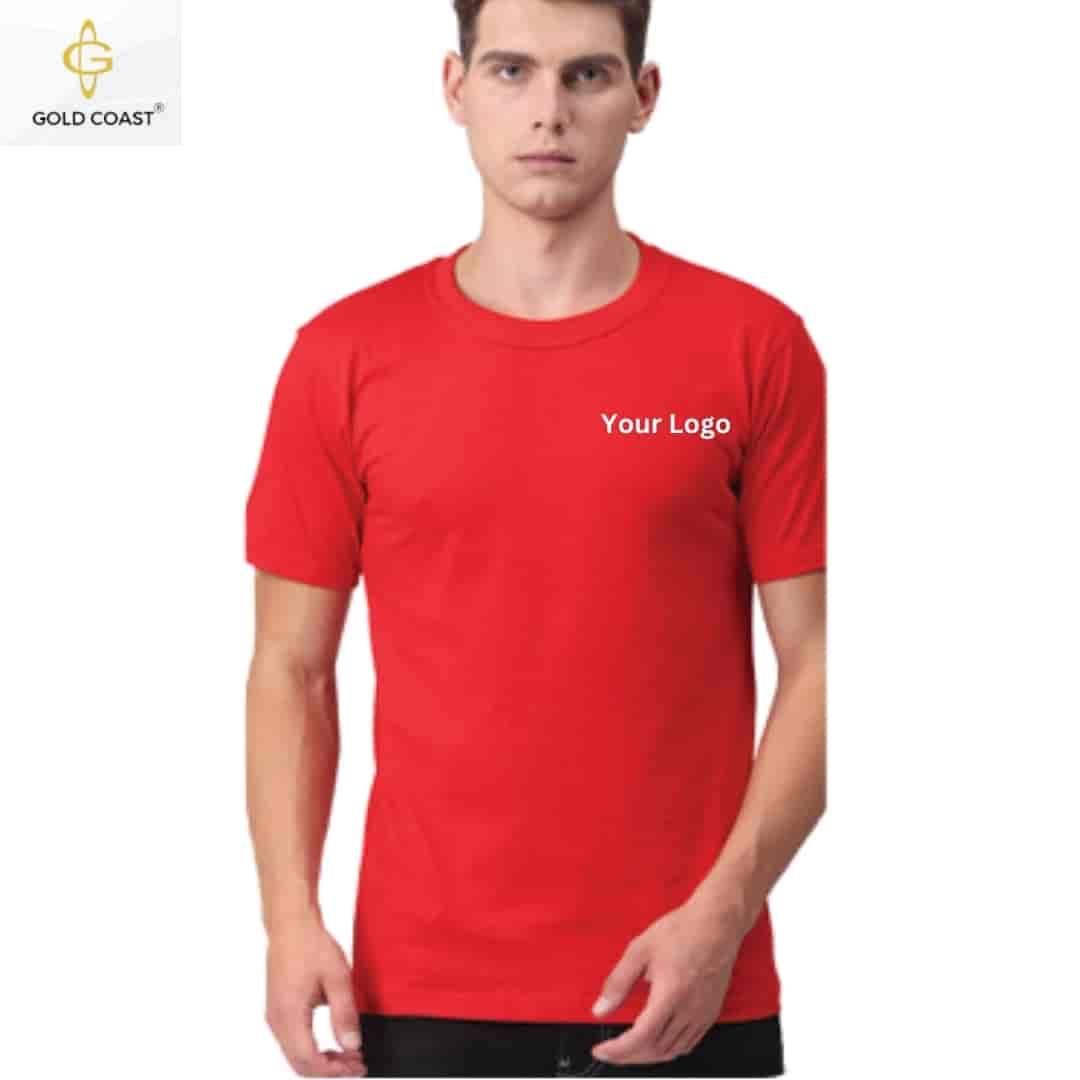 Gold Coast 100% Cotton Premium Round Neck T-Shirt - Red