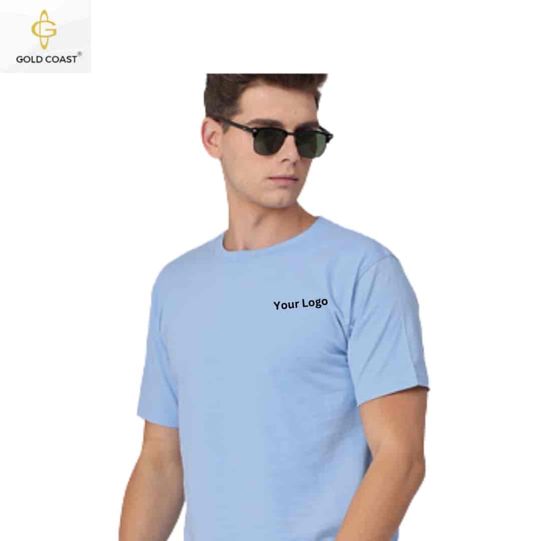 Gold Coast 100% Cotton Premium Round Neck T-Shirt - Sky Blue