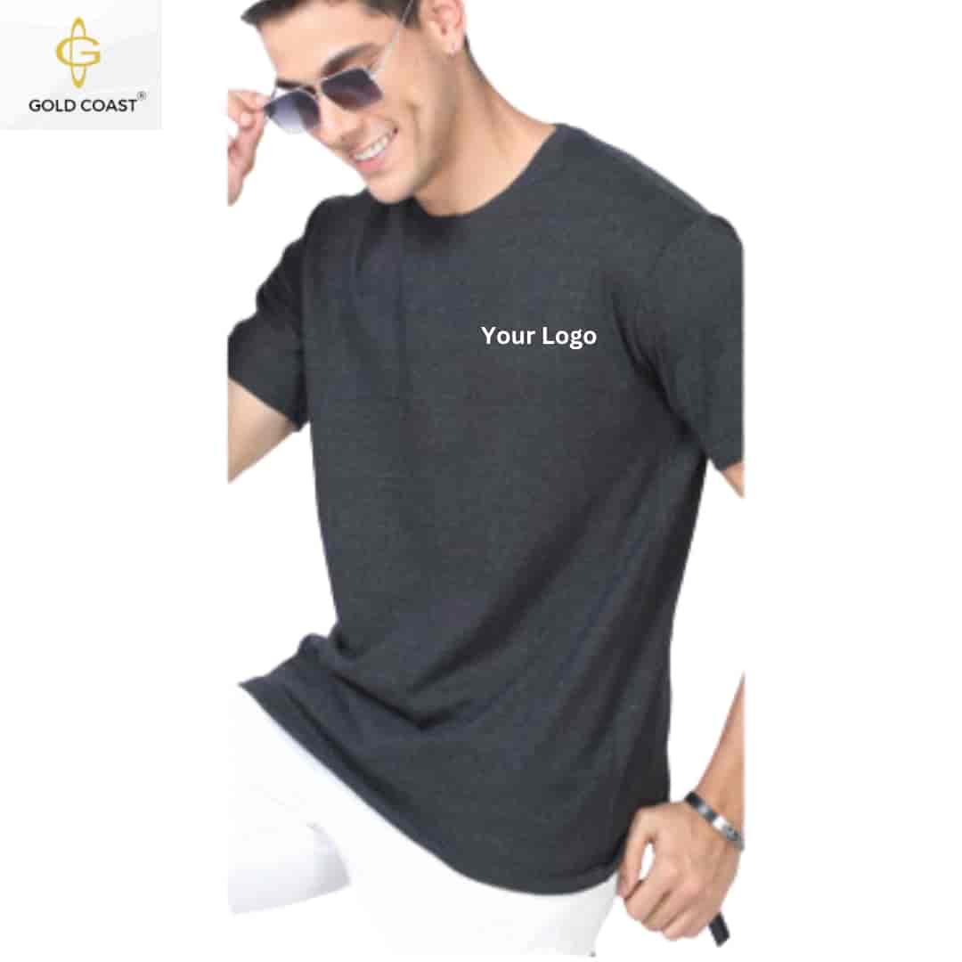 Gold Coast 100% Cotton Round Neck T-Shirt - Charcoal