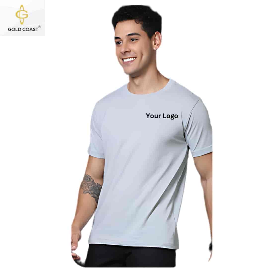 Gold Coast 100% Cotton Round Neck T-Shirt - Grey