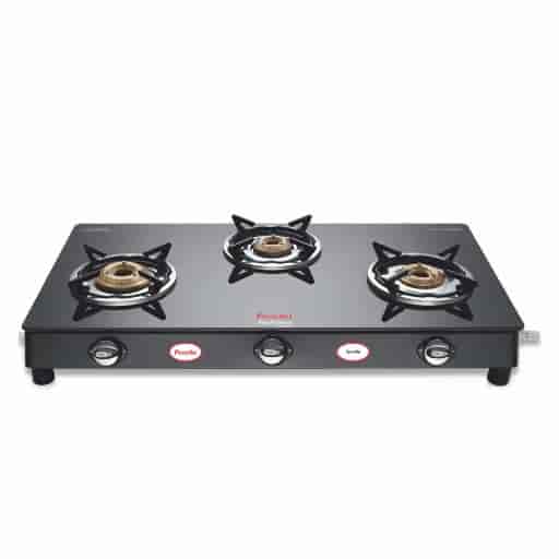 Preethi Blue Flame Sparkle Glass Top 3 Burner Gas Stove