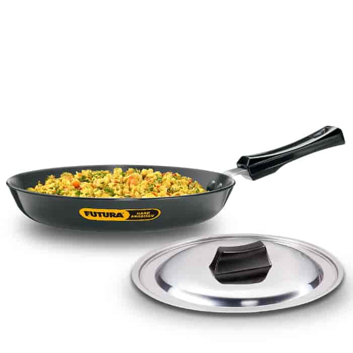 Hawkins Futura 25cm Hard Anodised Induction Fry Pan with Stainless Steel Lid