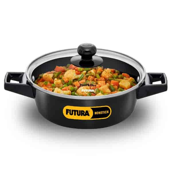 Hawkins Futura 2 Litre Non Stick Saucepan with Glass Lid