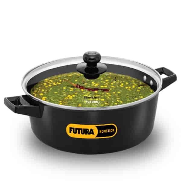 Hawkins Futura 5 Litre Non Stick Saucepan with Glass Lid