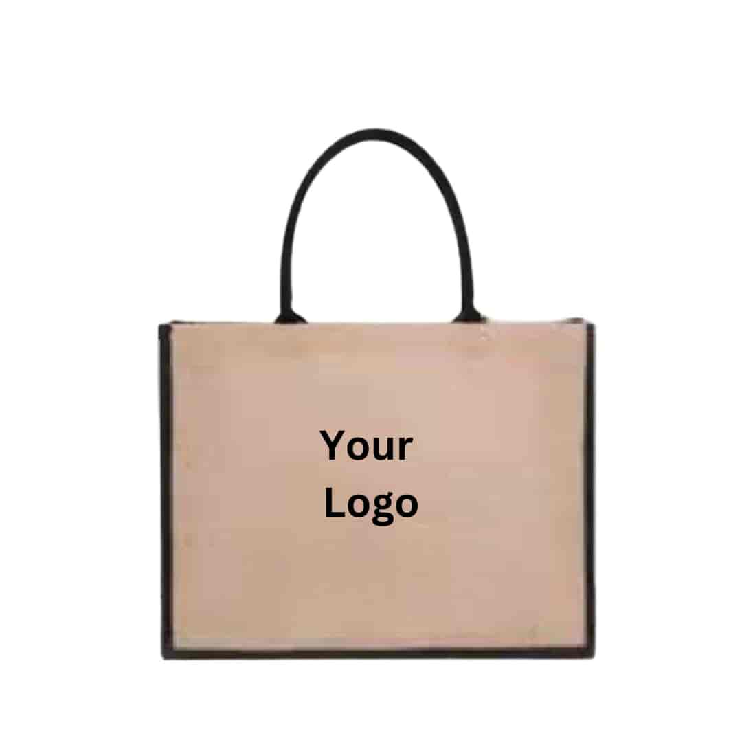 Black & Natural Jute Bags Large