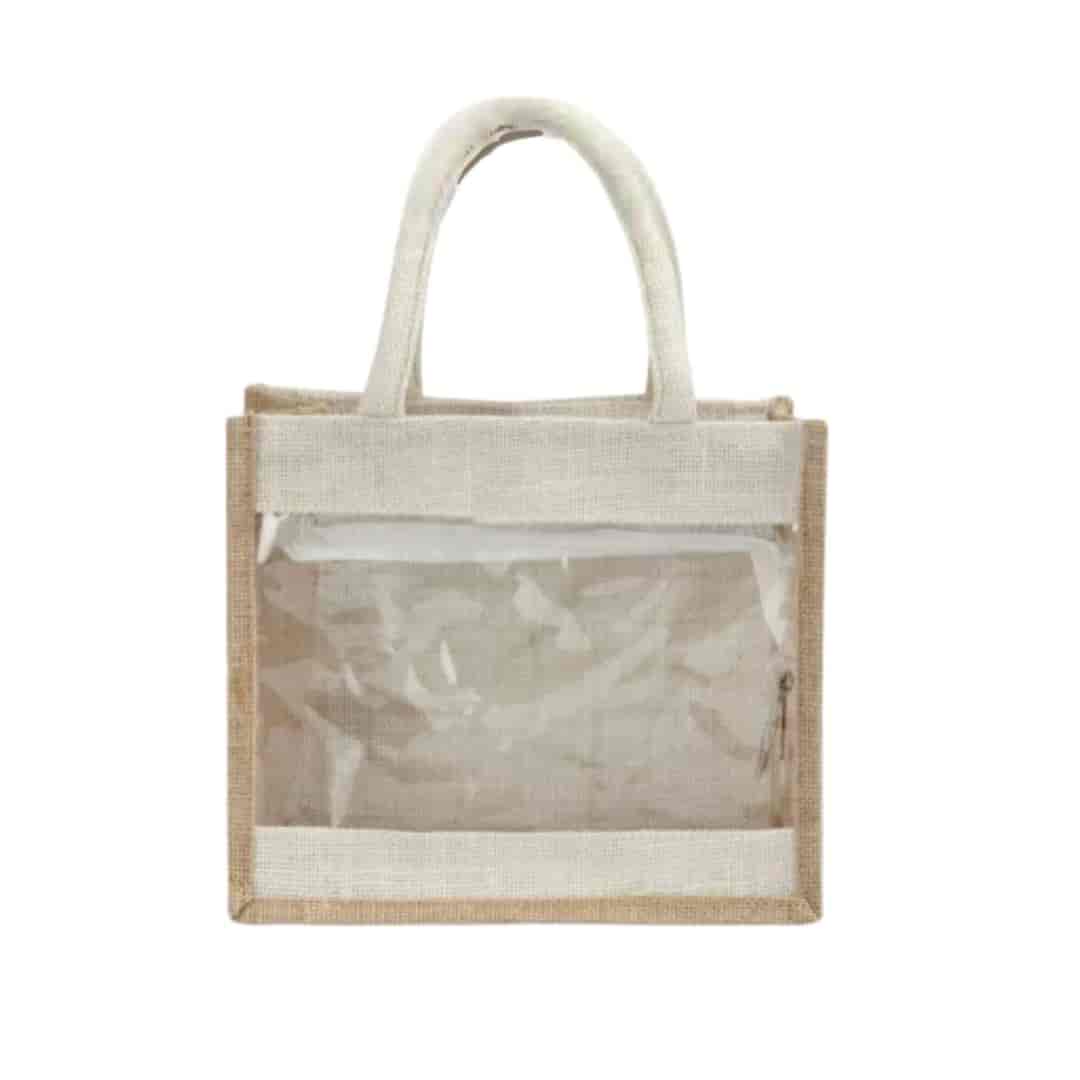 Jute Bags With Window Medium