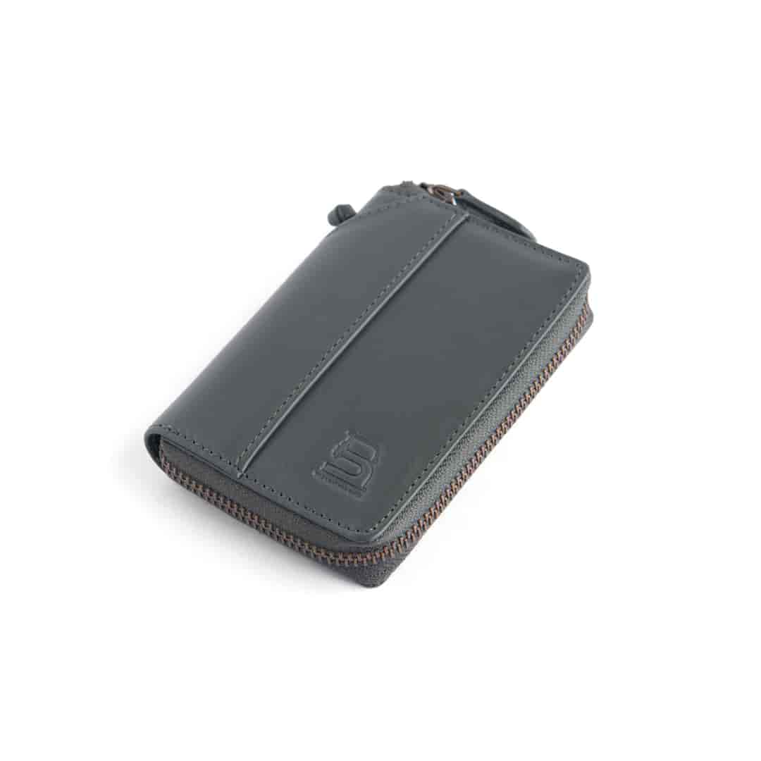 Leather Chef Compact Zipper Wallet ARMY GREEN