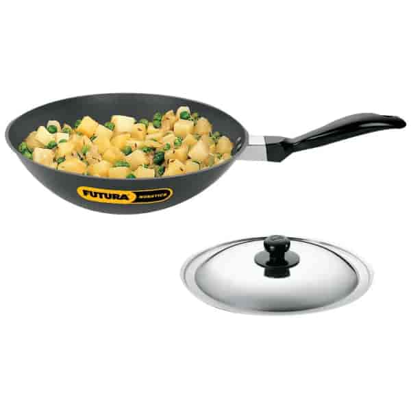 Hawkins Flat Bottom Stir Fry Pan 2L with lid