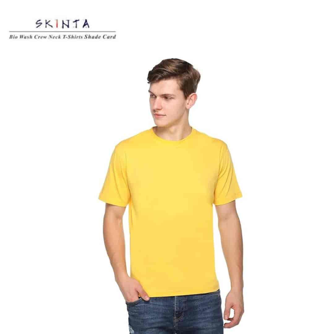 PIKMEE Men's SKINTA Crew T Shirt L-Yellow