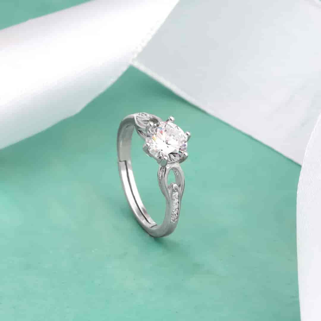 Silver Zircon Loop Ring