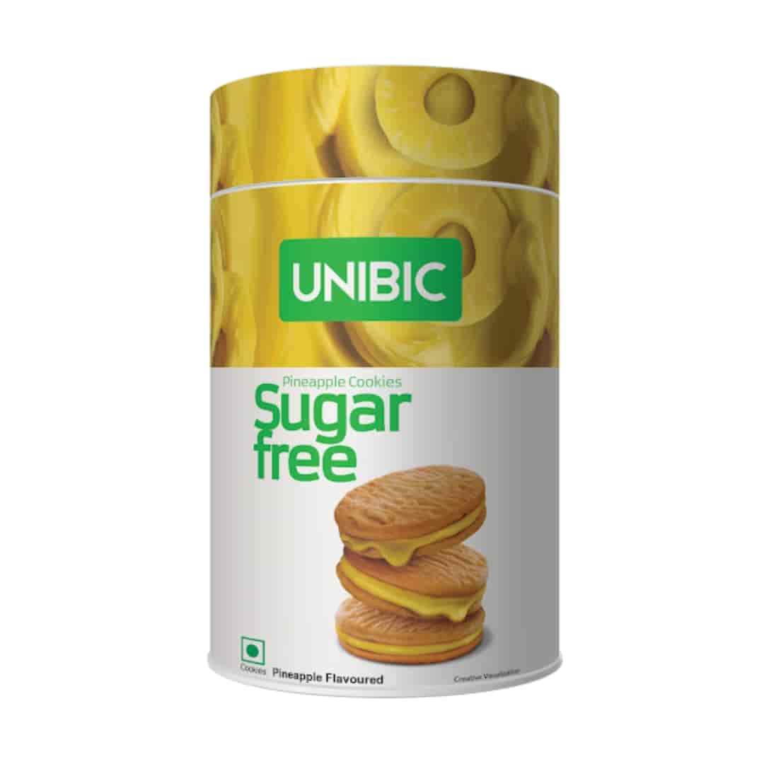Unibic Pineapple Sugar-Free Cream Cookies | Tropical Pineapple Delight 150 Grams