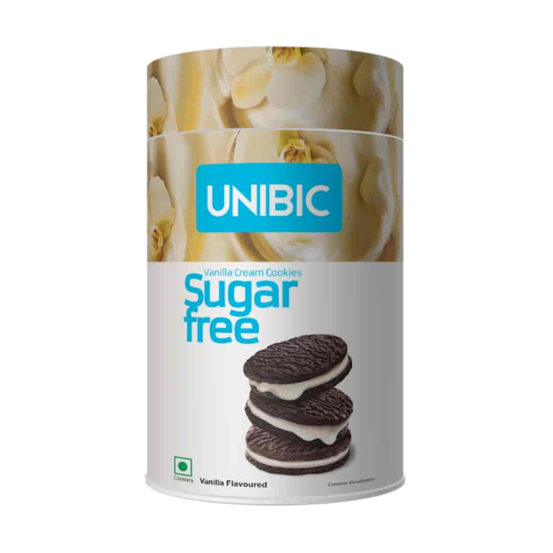 Unibic Vanilla Sugar-Free Cream Cookies | Classic Vanilla Cream Cookies 150 Grams