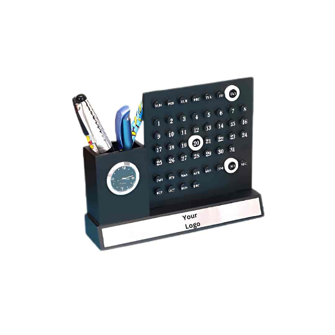 Wooden Desk Organizer with Lifetime Calendar
