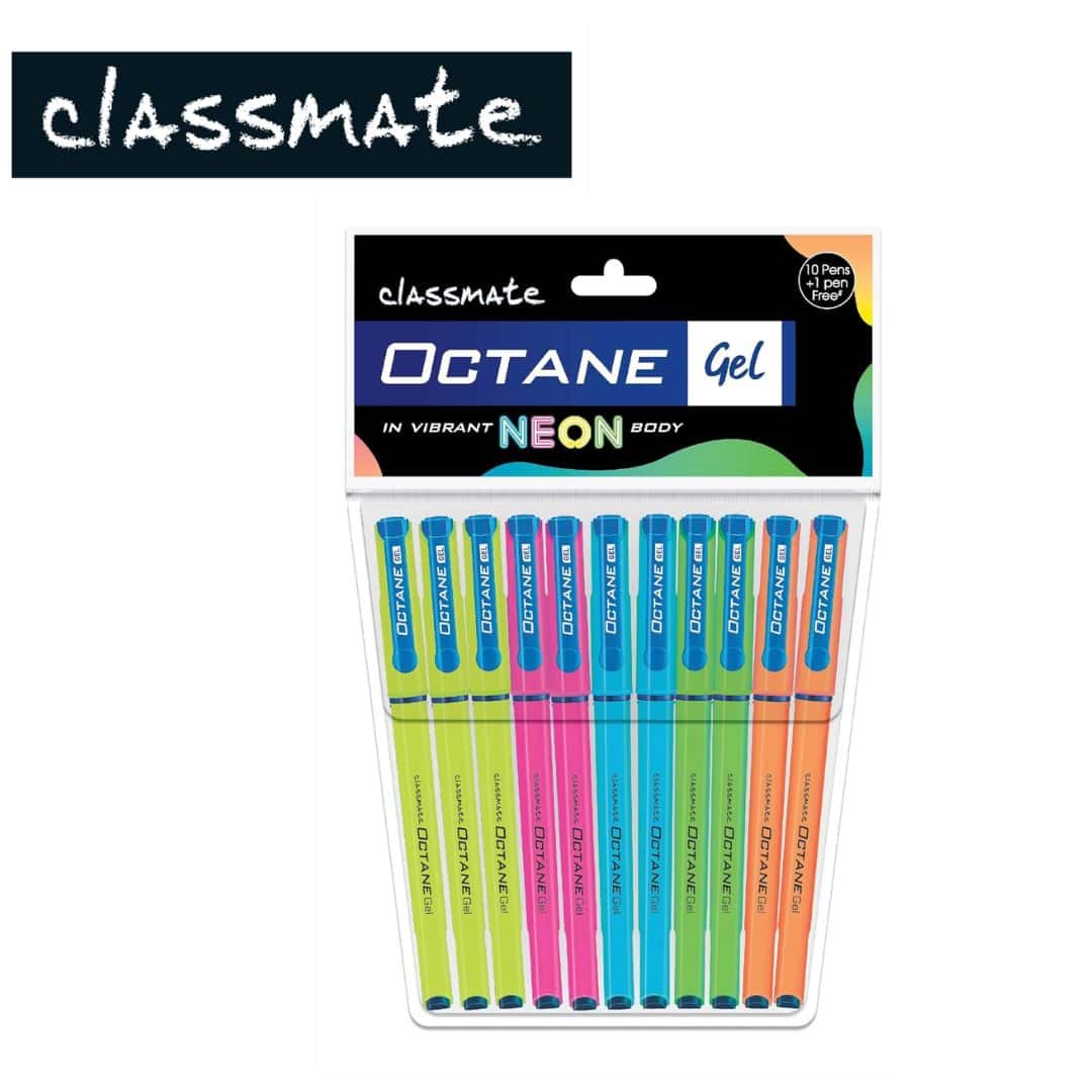 Classmate Octane Gel Neon Blue(Pack Of 10)