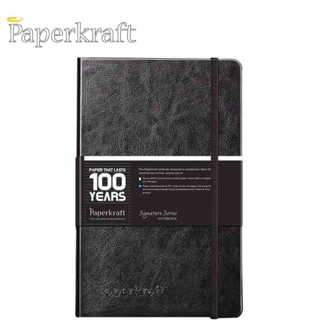 PaperKraft Signature Series Hard Black Cover & Band Ruled Note Book 240Pg(210X133)