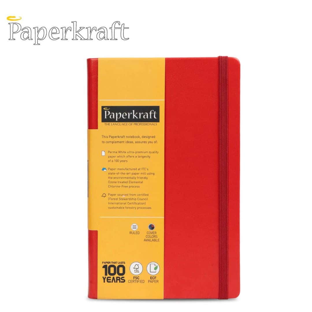 PaperKraft Signature Series Hard Red Cover Ruled Note Book 240Pg(210X133)