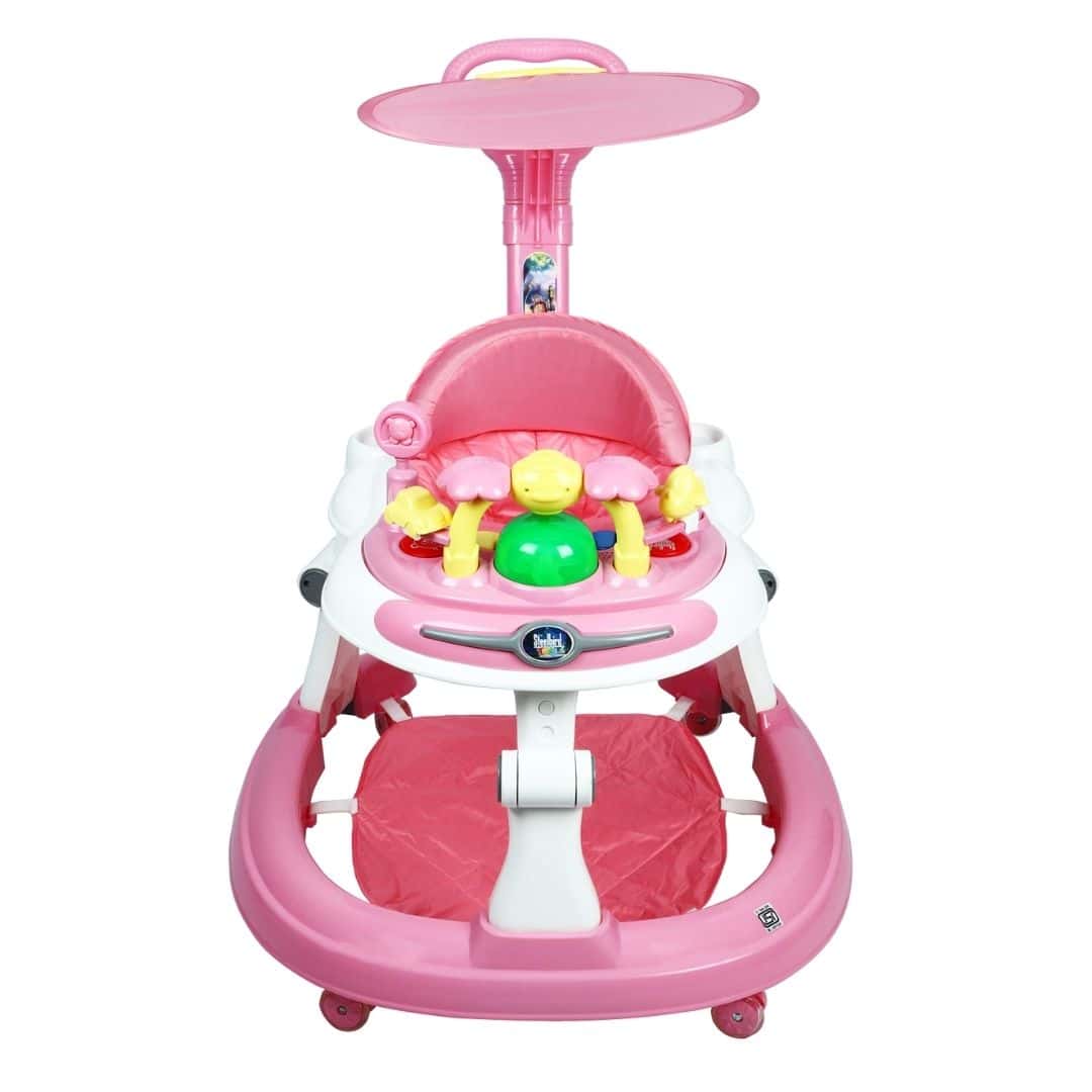 Steelbird Baby Walker with Sunshield-Pink
