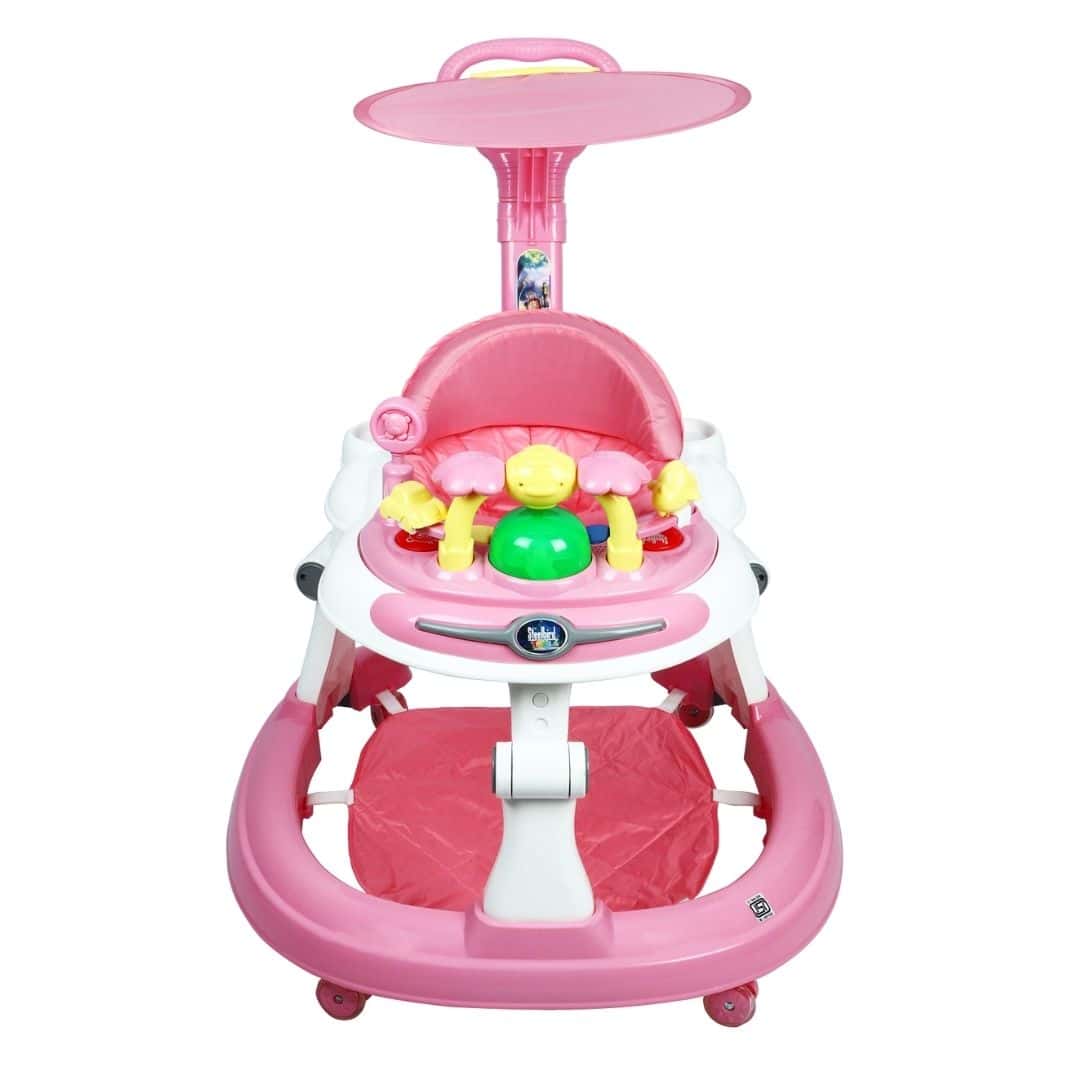 Steelbird Bluetooth Baby Walker with Sunshield-Pink