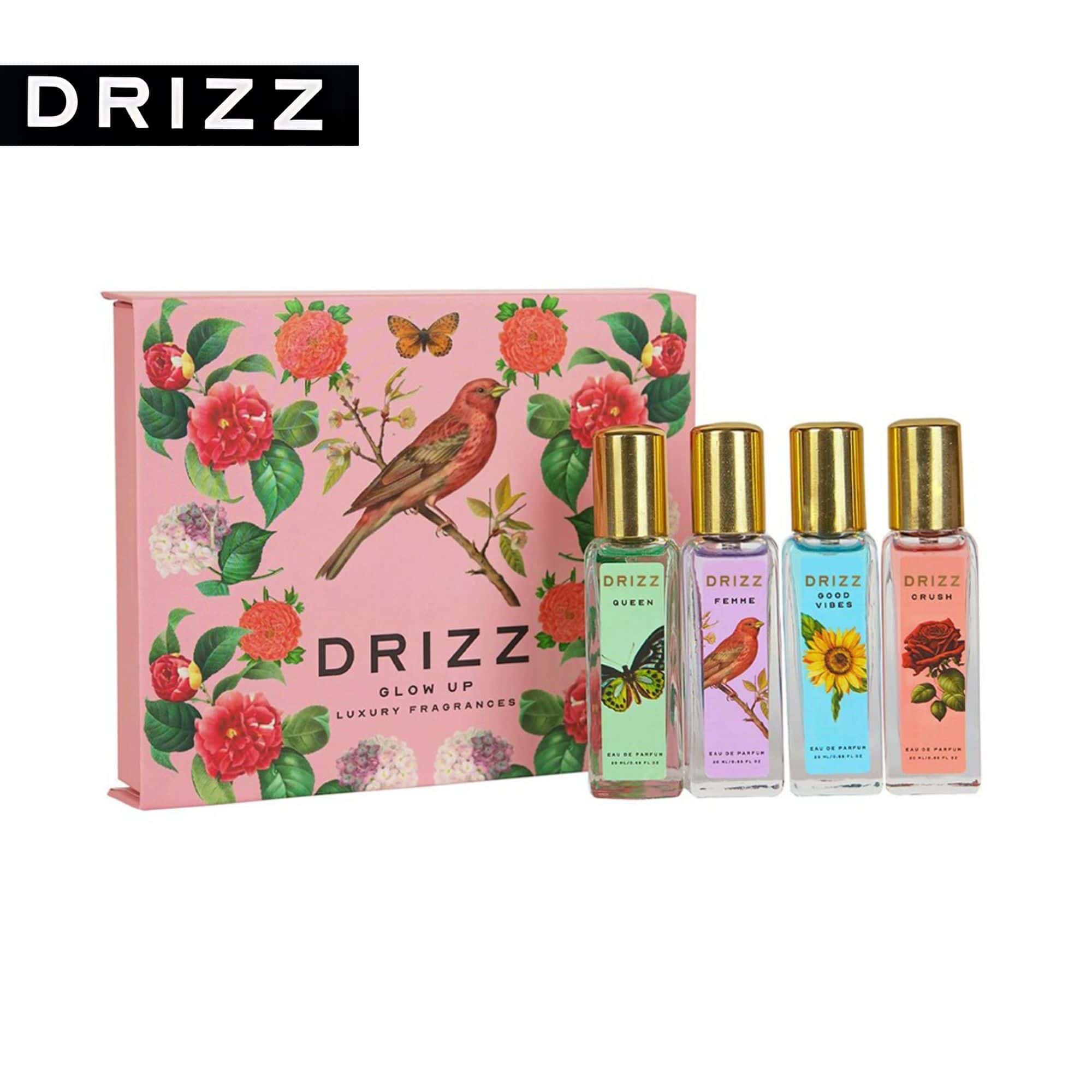 Drizz Set Of 4 Glow Up Luxury Eau de Parfum Fragrance Gift Set - 4*20 ml