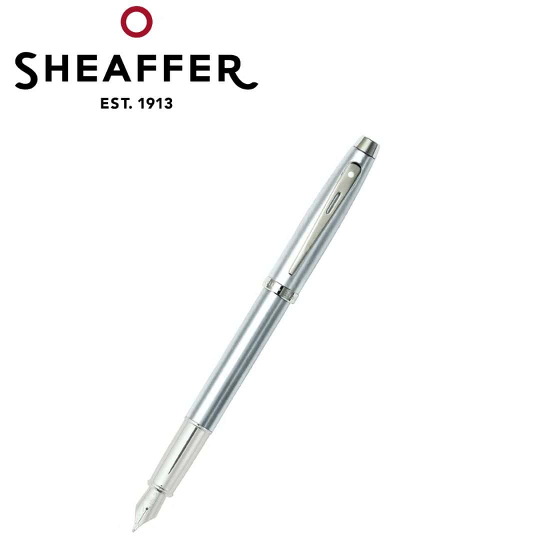 PEN SHEAFFER 100 E9306 BRUSHED CHROME WITH CHROME TRIM M FP