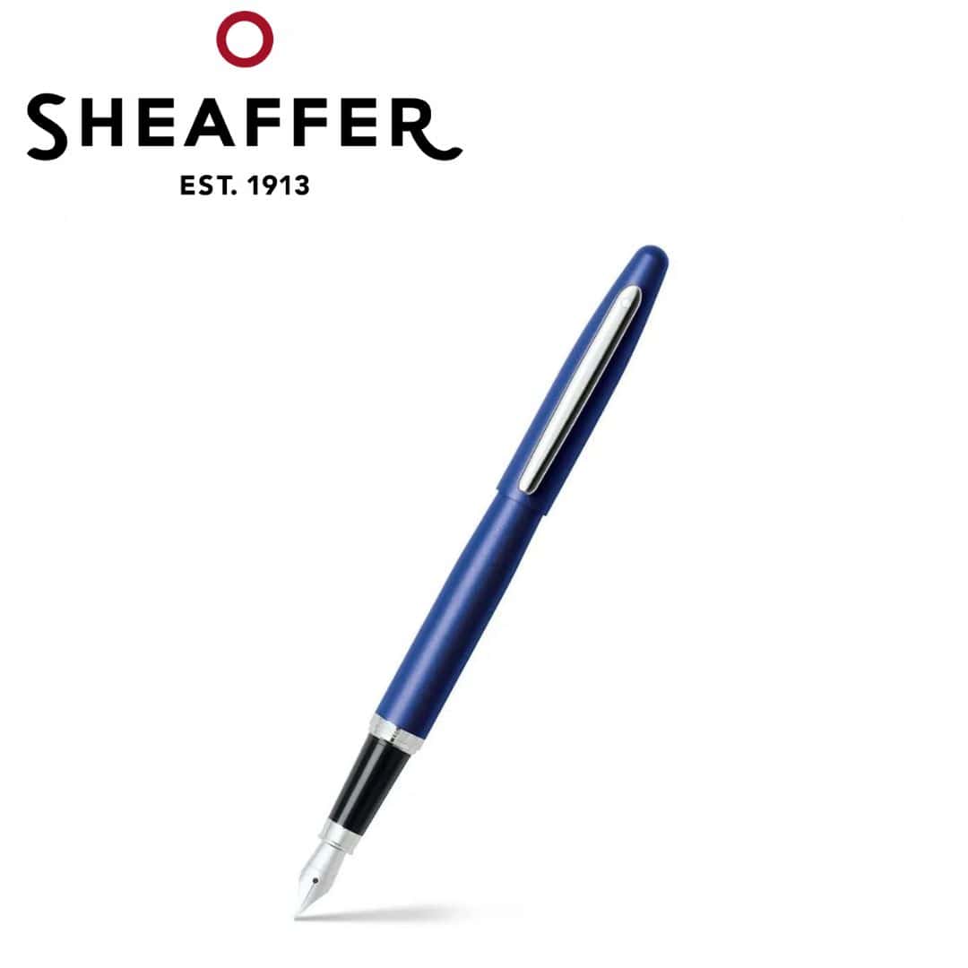 PEN SHEAFFER VFM E9401 NEON BLUE WITH CHROME TRIM F FP