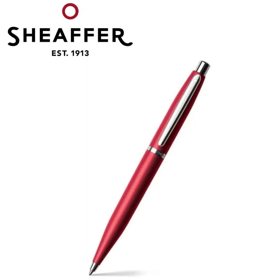 PEN SHEAFFER VFM E9403 EXCESSIVE RED WITH CHROME TRIM F FP
