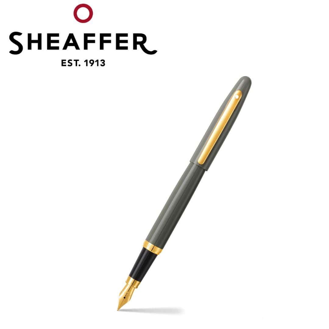 PEN SHEAFFER VFM E9427 LIGHT GREY WITH PVD GOLD  TRIM M FP