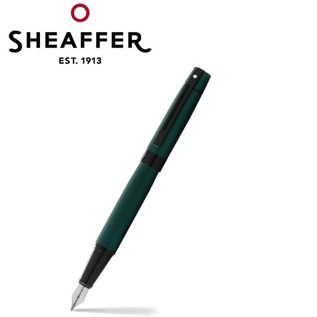 PEN SHEAFFER 300 E9346 MATTE GREEN WITH POLISHED BLACK  TRIM RB