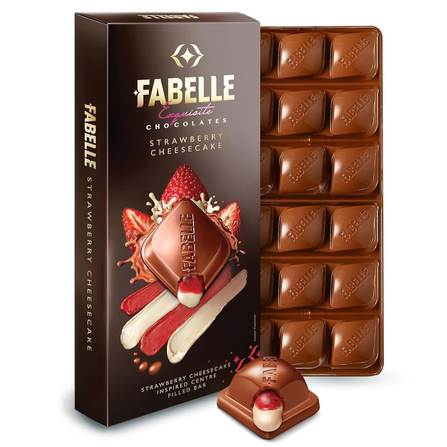Fabelle Strawberry Cheesecake Luxury Milk Chocolate Bar
