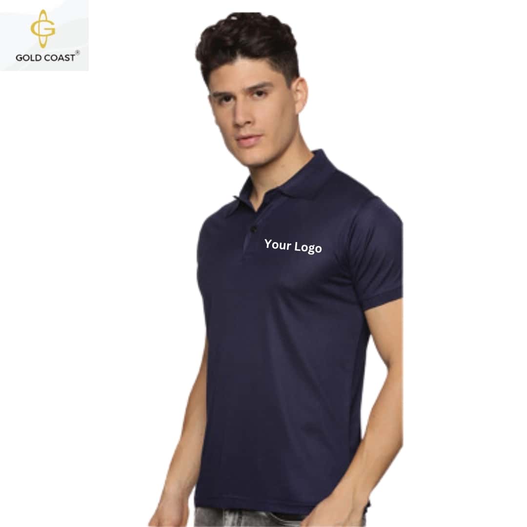 Gold Coast Oxy Knit Dri-Fit Polo T-Shirt - Navy Blue