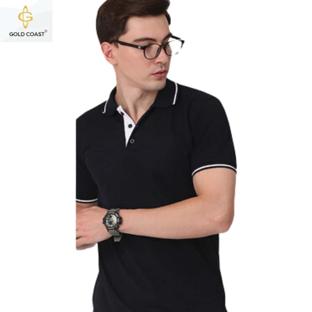 Gold Coast Pique Polo T-Shirt - Navy Blue