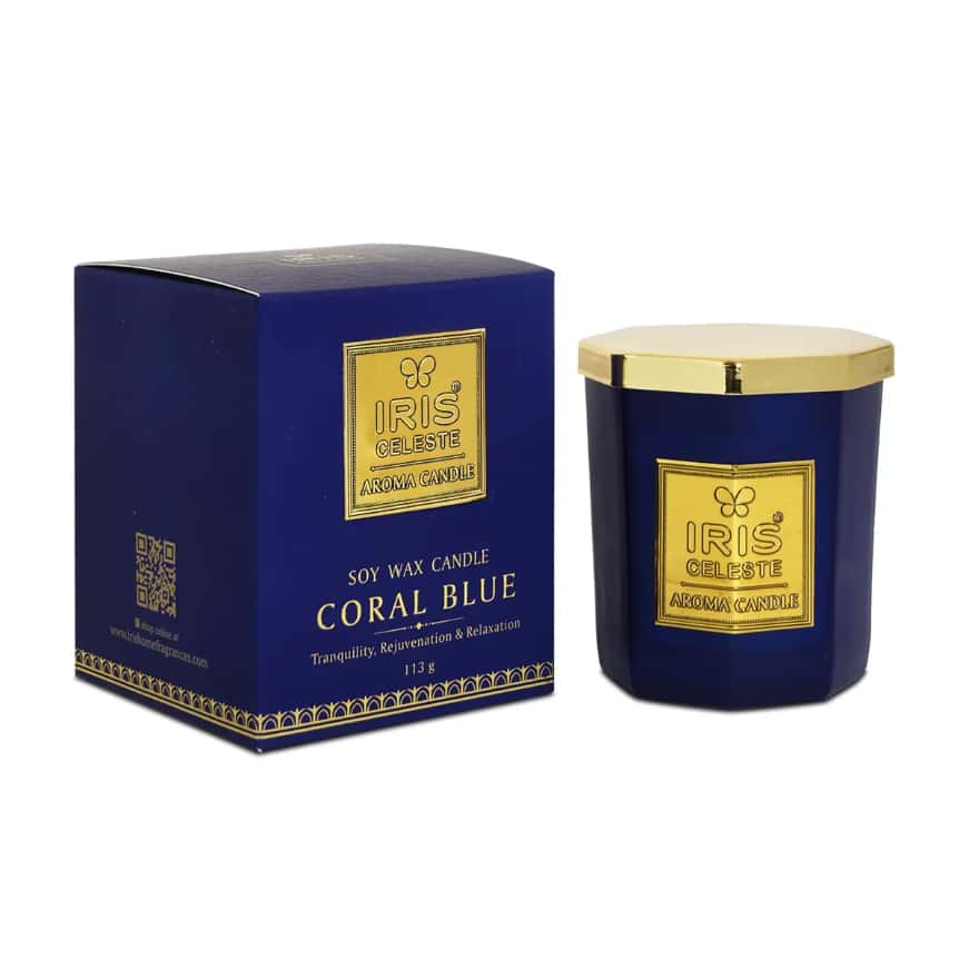 IRIS Celeste Soy Wax Aroma Candle - Coral Blue