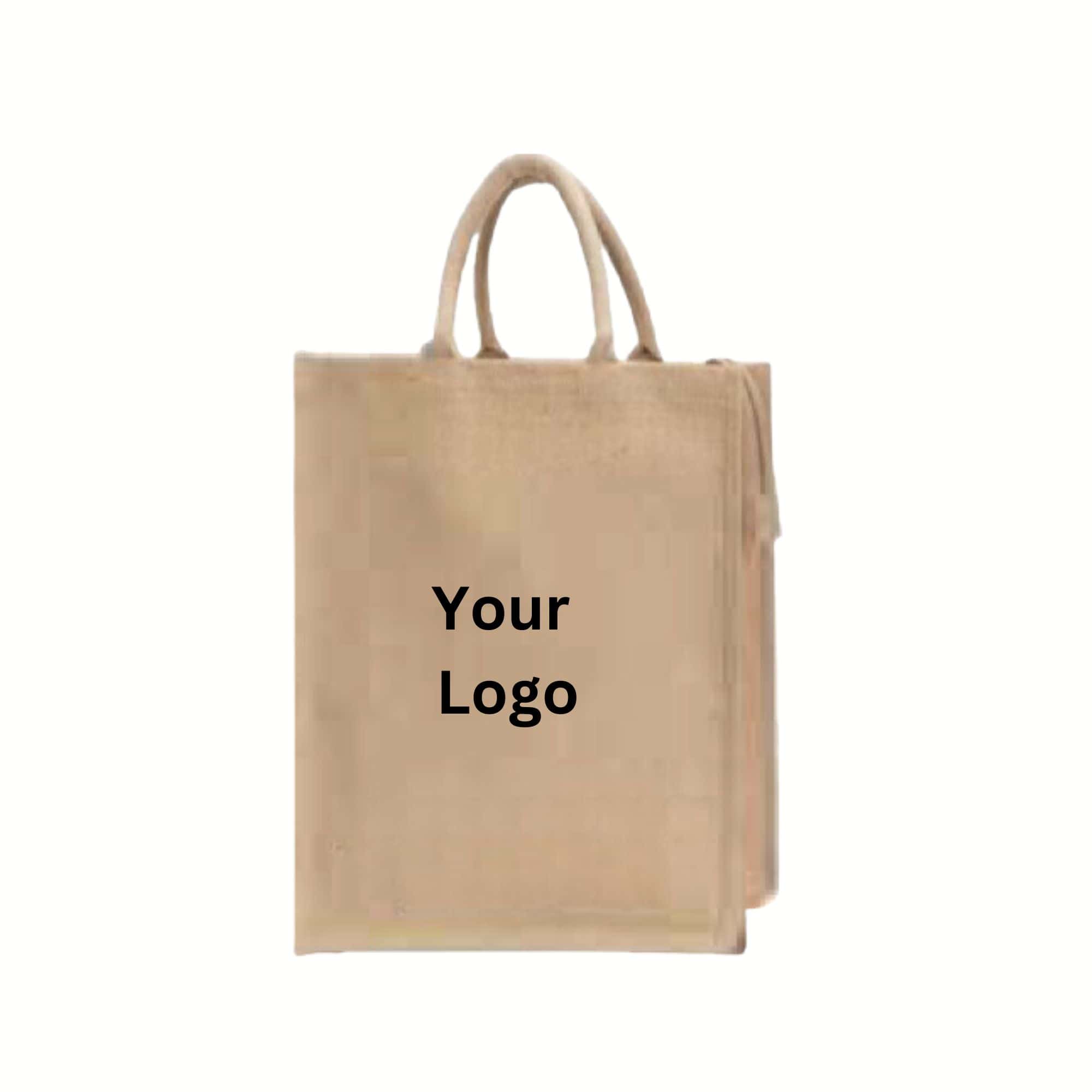 Zipper Natural Jute Bags Small