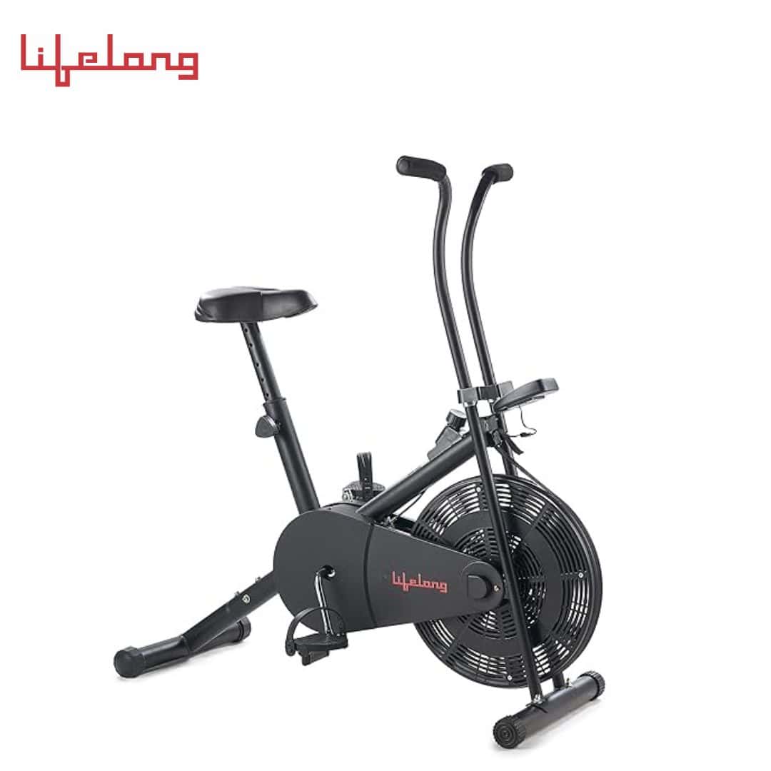 Lifelong LLEB101 Air Bike, Stationary Handle for Cardio Training, Weight Loss and Workout at Home (6 Month Warranty, Free Home Installation, Black)