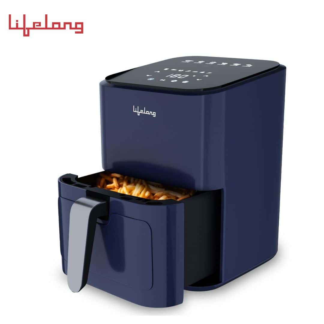 Lifelong LLHFD450 1200W with Hot Air Circulation Technology with Timer Selection & Adjustable Temperature Control |Preset Menu|Uses upto 90% Less Oil |Fry, Grill, Roast, Reheat and Bake, True Digital Air Fryer��(4 L)