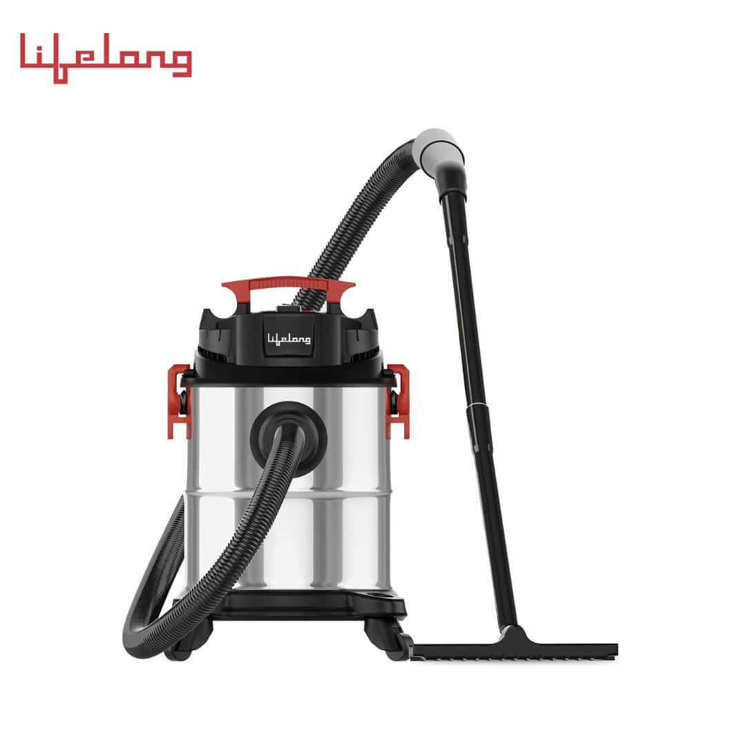 Lifelong LLVC20 Aspire ZX 20 Litre Wet and Dry Vacuum Cleaner - for Home/Office/Car use with High Power Suction; with Multiple Accessories; 1 Year Warranty (Red, Black)