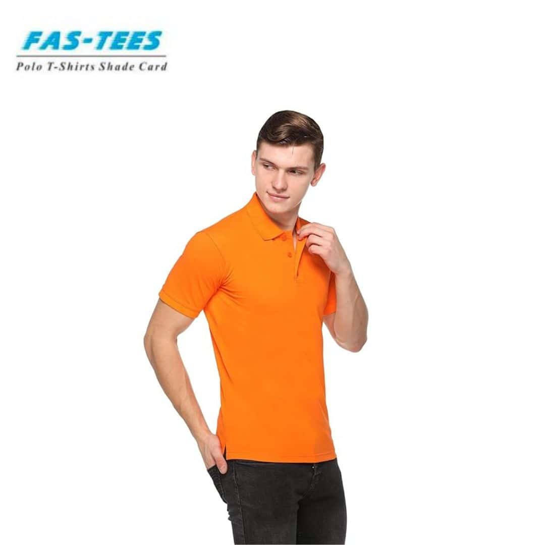 PIKMEE Men's FAS-TEES Polo T Shirt Orange
