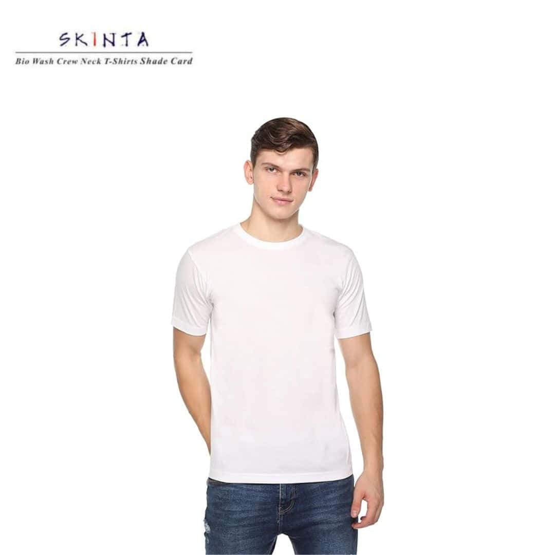 PIKMEE Men's SKINTA Crew T Shirt White