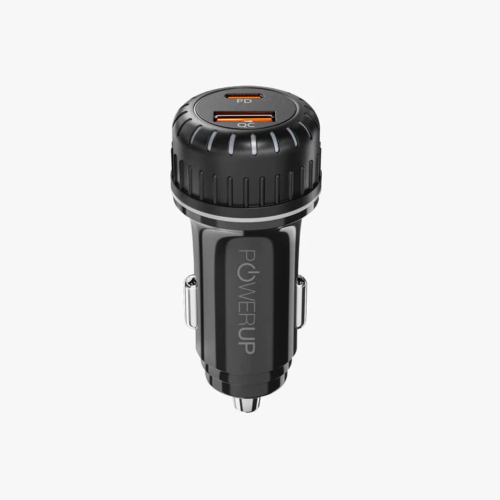 Powerup New 20W Type-C Quick Car Charger  - Black