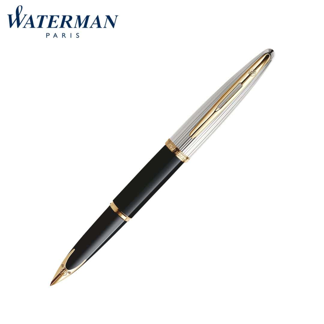 Waterman Carene Deluxe Black Gt Fountain Medium Pen