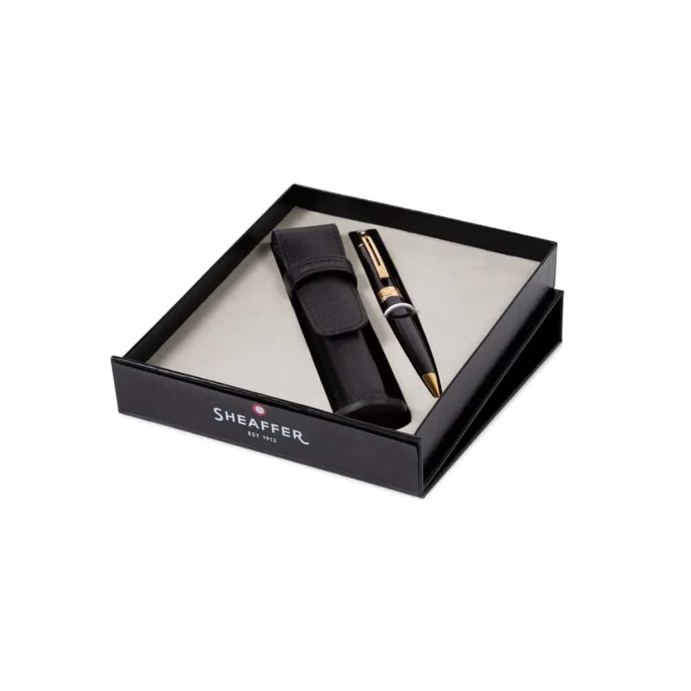 Sheaffer Gift Set Glossy Black 300 BP Pen &GT Pouch