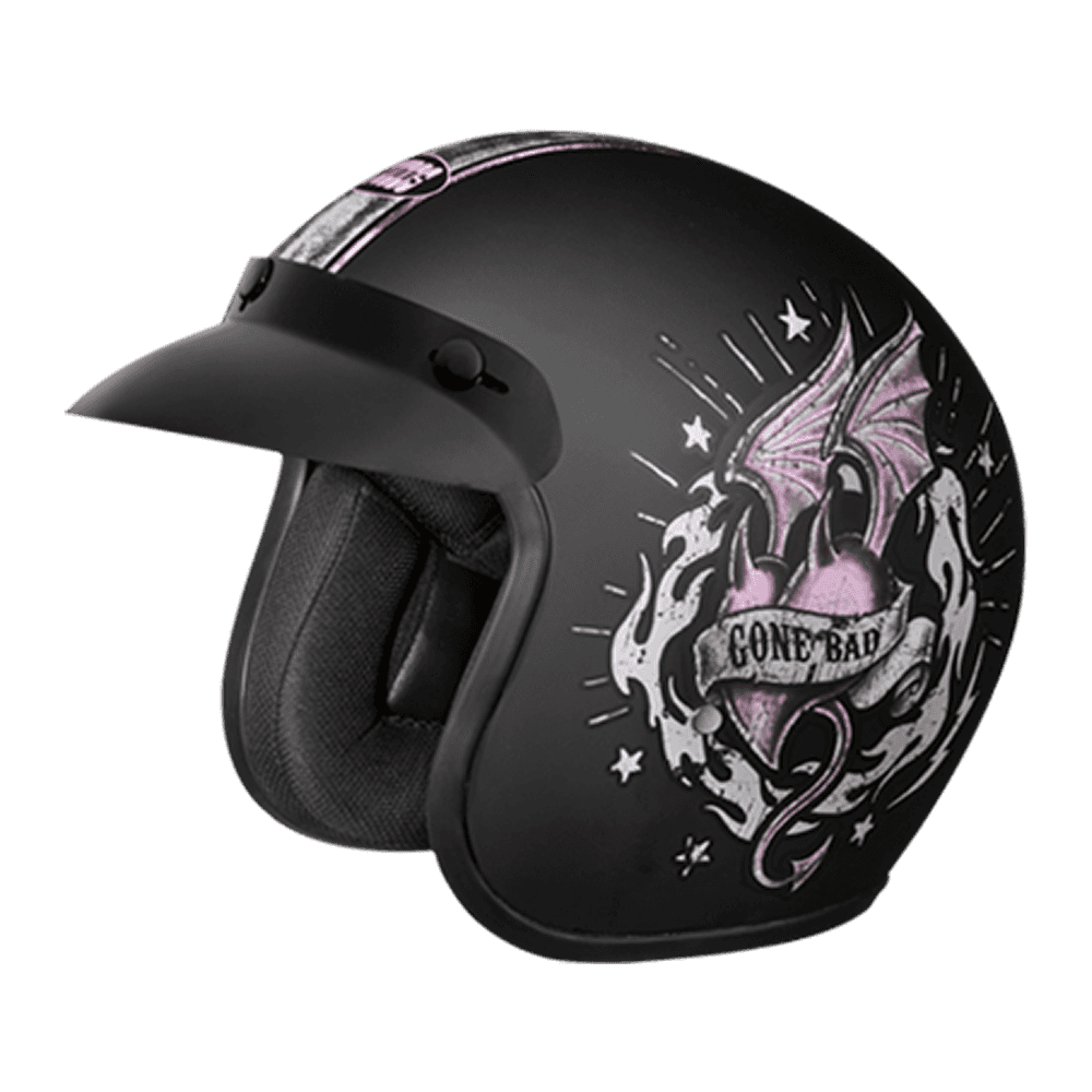 Studds Jetstar Classic D6 Good Girl Gone Bad Matt Black L Helmet in bulk from India — Ant Mascot