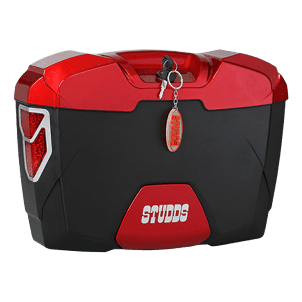 Studds Side Box Explorer With Universal Fitment Clamp Red in bulk from India — Ant Mascot