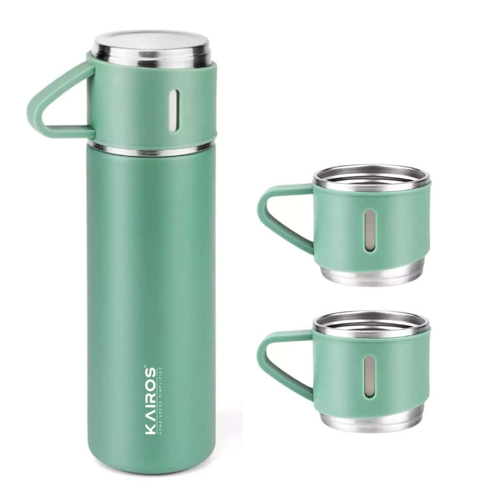 Kairos Vacuum Flask 500 Ml With 2 Cups Set in bulk from India — Ant Mascot