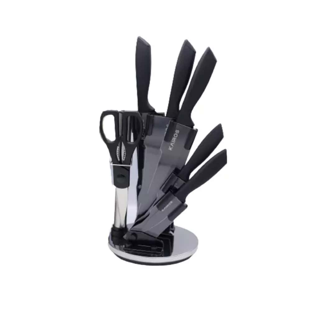 Kairos Kitchen Knife Set Of 7 Pcs With Rotating Stand in bulk from India — Ant Mascot