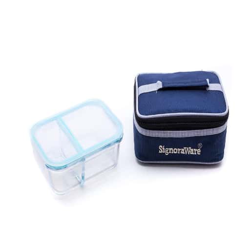 Signoraware 1508 Slim Glass Small Lunch Box With Bag in bulk from India — Ant Mascot