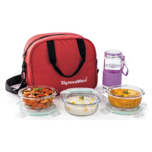 Signoraware 1513 Sling Glass Lunch With Glass Bottle in bulk from India — Ant Mascot