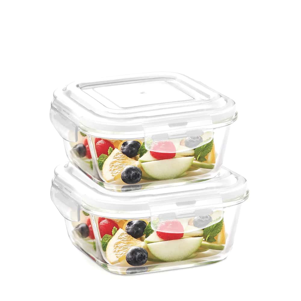 Kairos Glass Food Storage Container Set (320 Ml X 2) in bulk from India — Ant Mascot