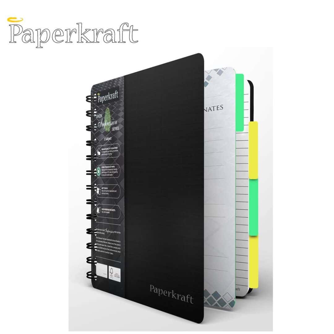 Paperkraft Green Impression Wiro Notebook Single Ruled PP Cover 300Pg(148X216) in bulk from India — Ant Mascot
