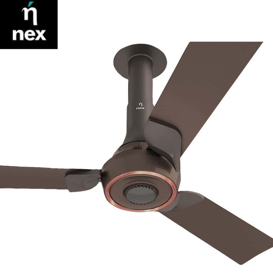 Nex Nex Glyde A70 1200 mm star rated Ceiling Fans | 20% Higher Air Thrust | Remote Control |Brown in bulk from India — Ant Mascot